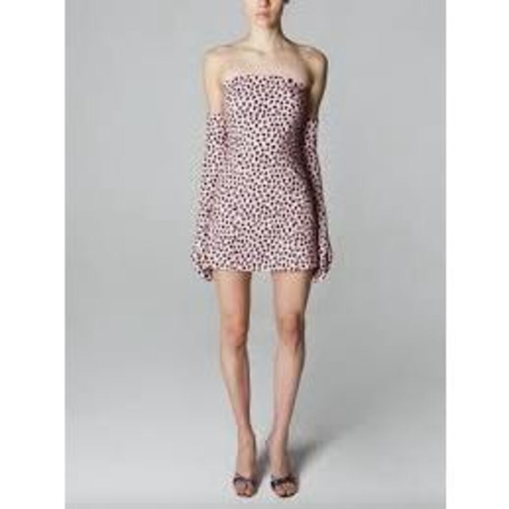 NWT Miscreants London Pink Dalmatian Print Cupid Mini Dress Size US 4 UK 8